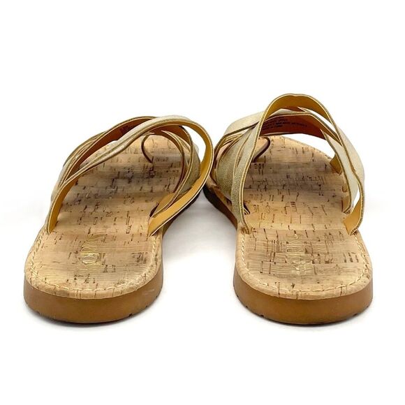 Korks Clemmons Strappy Sandal Faux Leather Comfort Slide in Gold Womens Size 6.5 - Picture 10 of 16